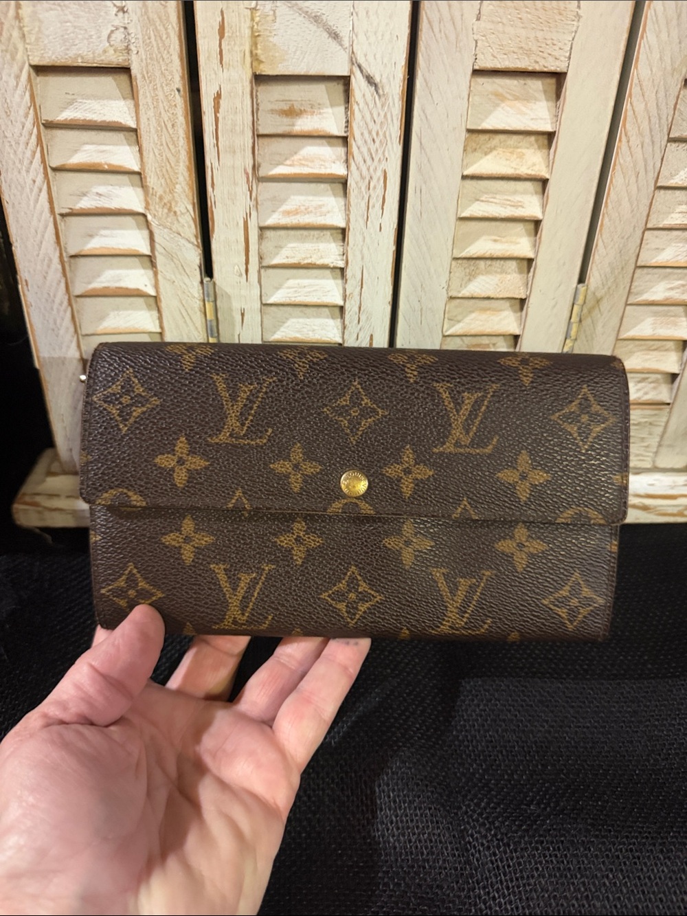 Louis Vuitton Monogram Snap Continental Wallet in Brown and Gold